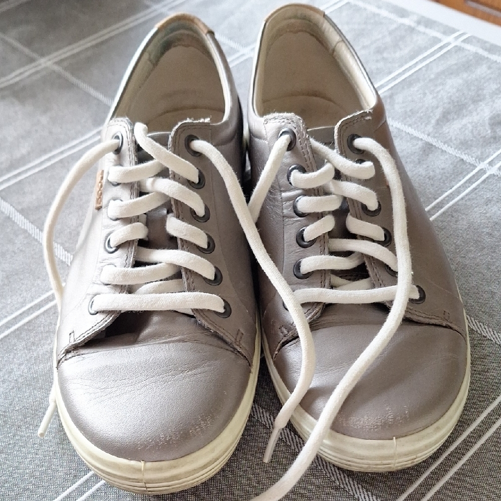 Ecco Metallic Gray Sneakers
